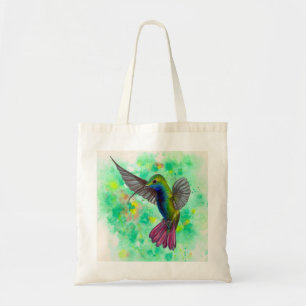 Hummingbird - acrylic painting tote bag