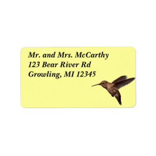 Hummingbird Address Avery Label
