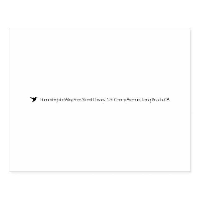 Hummingbird Alley Free Street Library Rubber Stamp (Imprint)