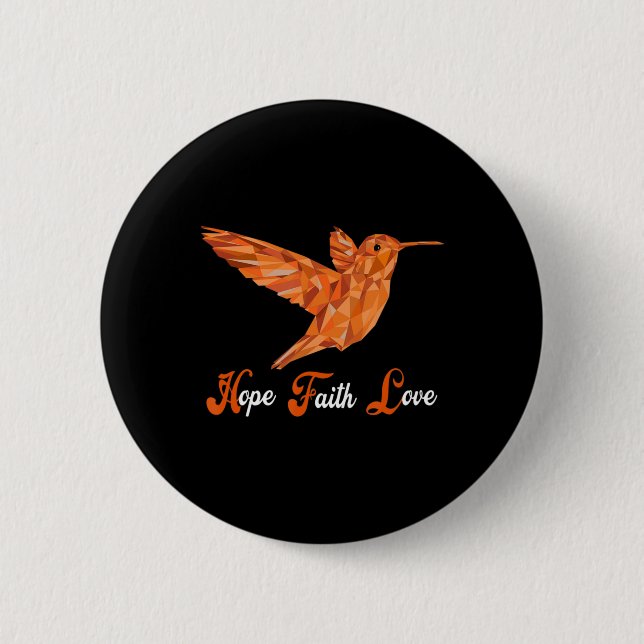 HummingBird  Aml Leukaemia Awareness  2 Inch Round Button (Front)