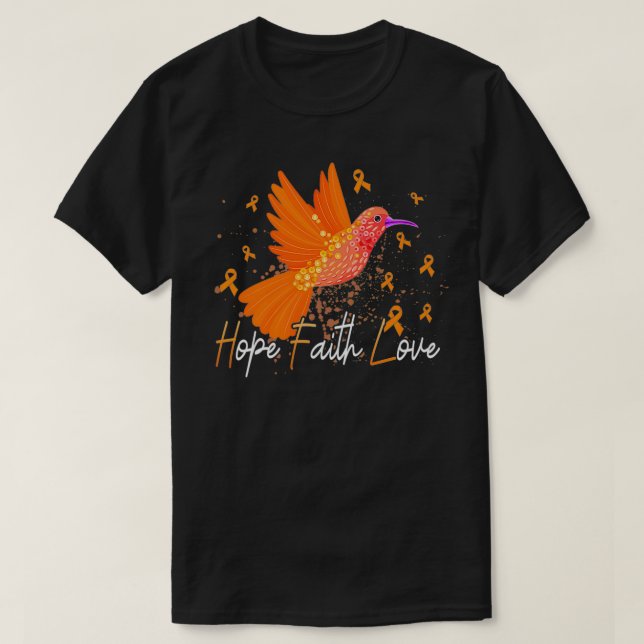 HummingBird  Aml Leukaemia Awareness puzzle heart  T-Shirt (Design Front)