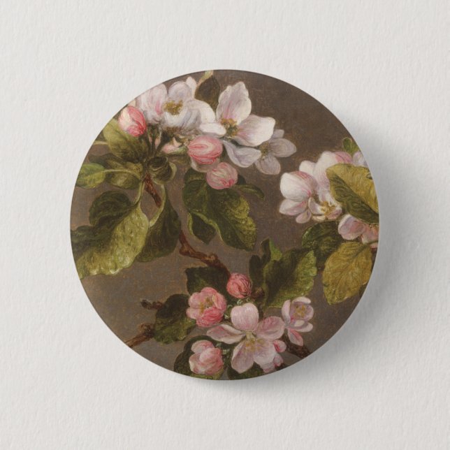 Hummingbird and Apple Blossoms 2 Inch Round Button (Front)