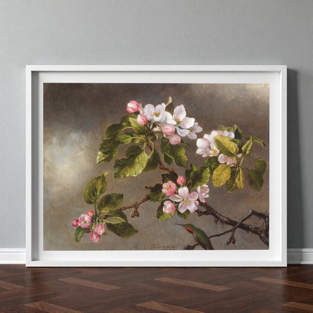 Hummingbird and Apple Blossoms  by M.J. Heade Poster (Creator Uploaded)