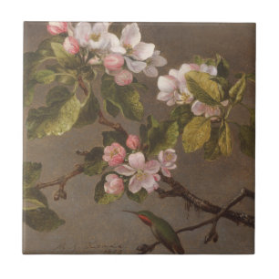 Hummingbird and Apple Blossoms Tile