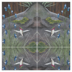 Hummingbird and Blossom Fabric