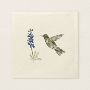 Hummingbird and Bluebonnet Napkin