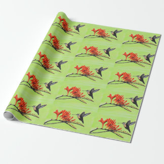 Hummingbird and Crocosmia Painting Wrapping Paper