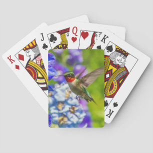 Hummingbird And Delphinium Playing Cards