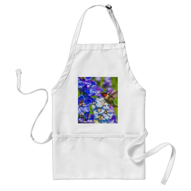 Hummingbird And Delphinium Standard Apron (Front)