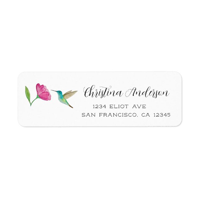 Hummingbird and Flower Label (Front)