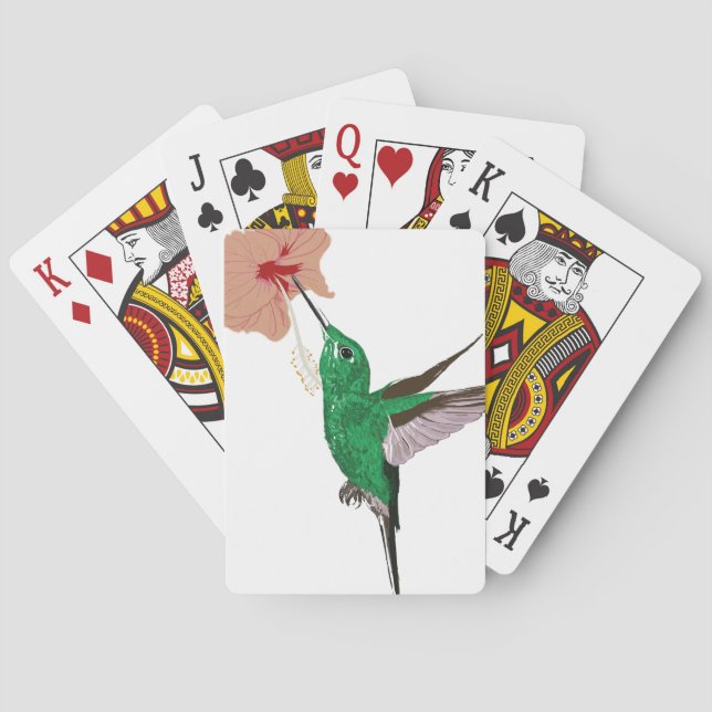 Hummingbird and flower playing cards (Back)