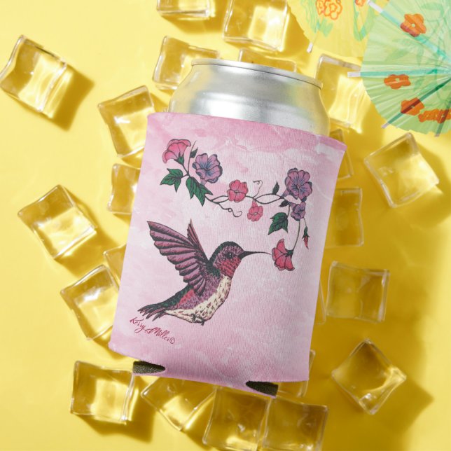 Hummingbird And Flowers Can Cooler (In Situ Summer)