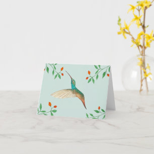 Hummingbird and Flowers Card