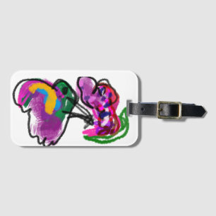 Hummingbird and flowers luggage tag