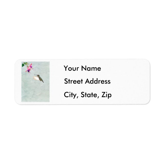 Hummingbird and Fuchsia Address Labels (Front)