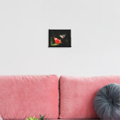 Hummingbird And Hibiscus Canvas Print (Insitu(LivingRoom))