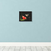Hummingbird And Hibiscus Canvas Print (Insitu(Wood Floor))