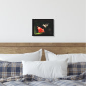 Hummingbird And Hibiscus Canvas Print (Insitu(Bedroom))