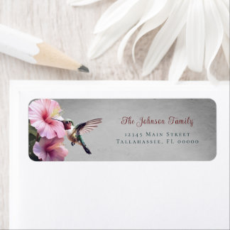 Hummingbird and Hibiscus |  Grey Wedding Address