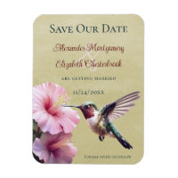 Hummingbird and Hibiscus | Yellow Save the Date