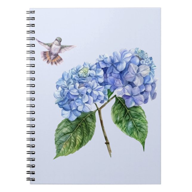Hummingbird and Hydrangea  Notebook (Front)
