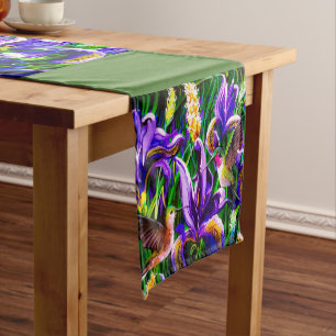 Hummingbird and Iris Fields Table Runner