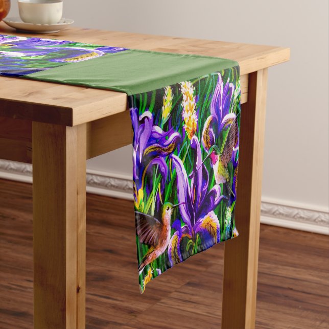 Hummingbird and Iris Fields Table Runner (In Situ)