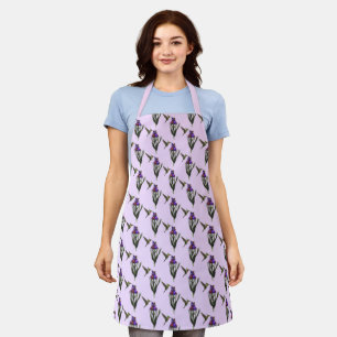 Hummingbird And Iris Flower Apron