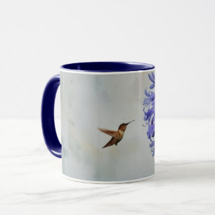 Hummingbird and Lily Flower Art Mug Cup