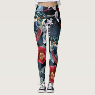 Hummingbird and parrot leggings