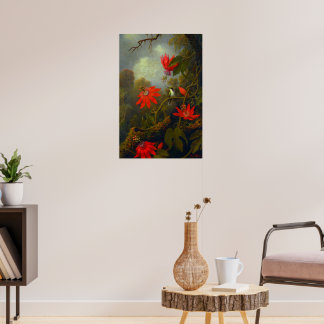 Hummingbird and Passionflowers (1875) Poster