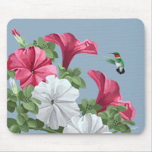 Hummingbird and Petunia Mousepads