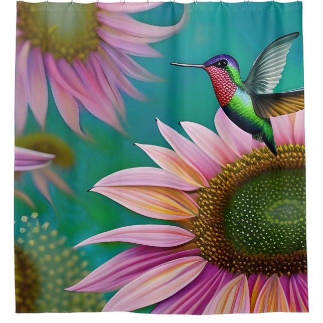 Hummingbird and Pink Sunflower (Front)