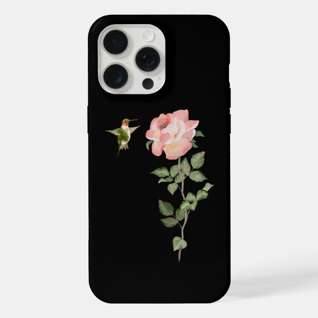 Hummingbird and Rose iPhone Case (Back)