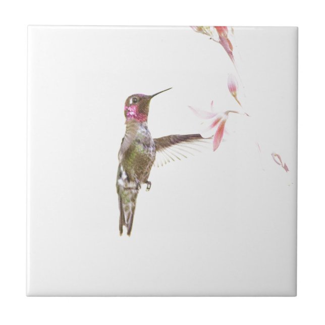 Hummingbird and single flower tile (Front)