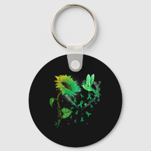 Hummingbird And Sunflower Heart Bile Duct Cancer A Keychain