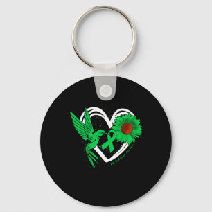 Hummingbird And Sunflower Heart Bile Duct Cancer A Keychain