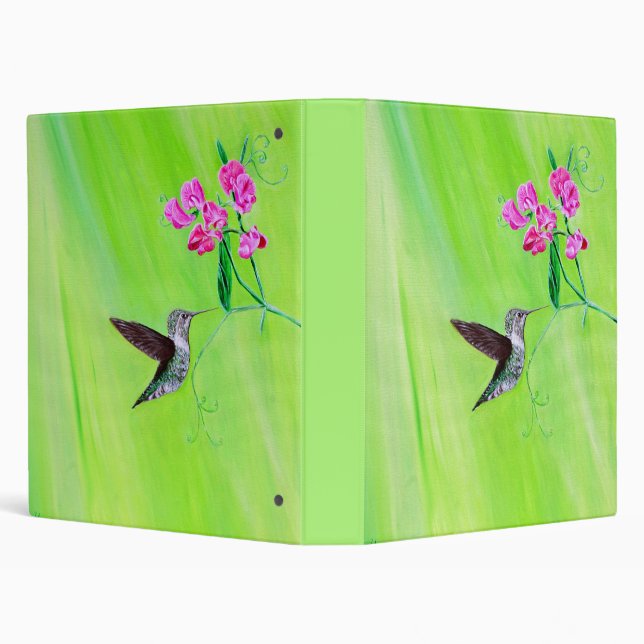 Hummingbird and Sweet Peas Painting Binder (Background)