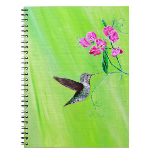 Hummingbird and Sweet Peas Painting Notebook