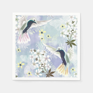Hummingbird and white flowers napkin