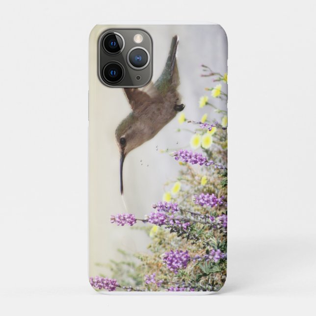 Hummingbird and Wildflowers Digital Art Case-Mate iPhone Case (Back)