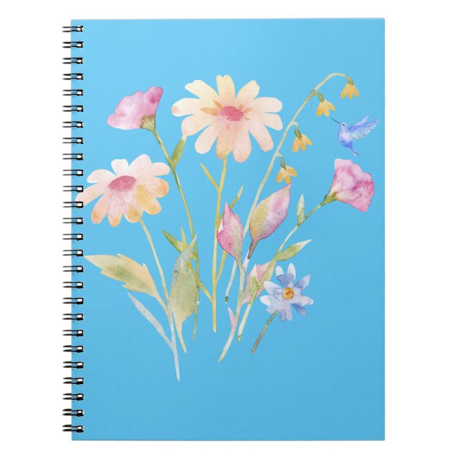 Hummingbird and Wildflowers Notebook (Front)
