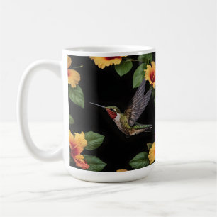 Hummingbird And Yellow Hibiscus, Coffee Mug