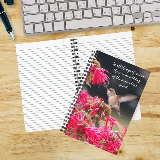 Hummingbird Aristotle Philosophical Quote Notebook (In Situ)