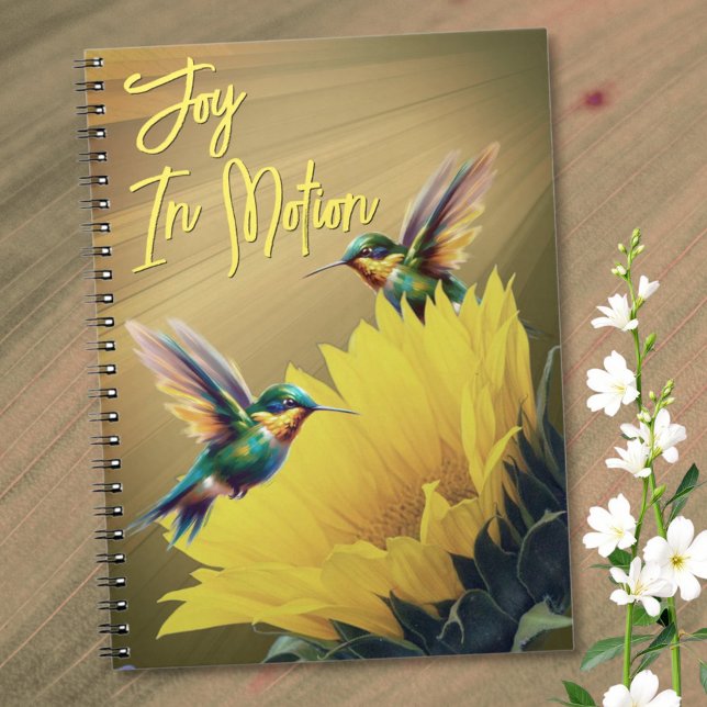 Hummingbird Art & Sunflower Photograph Mix Notebook (Template notebook cover. )