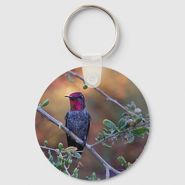 Hummingbird at sunset keychain (Front)