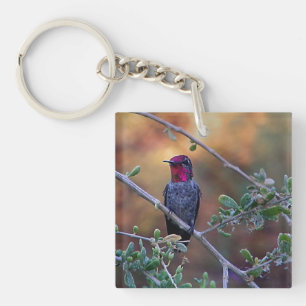 Hummingbird at sunset keychain