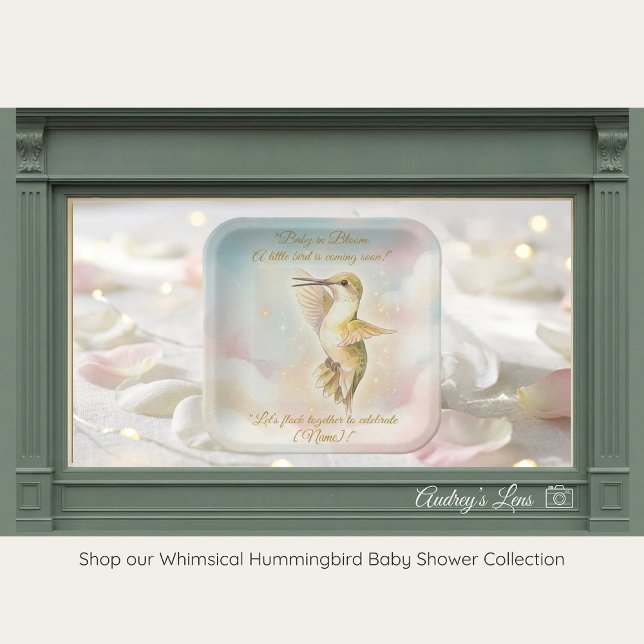 Hummingbird Baby Shower Plates | Nature Theme (Creator Uploaded)