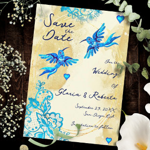 Hummingbird Baroque Gold Elegance Mexican Wedding Save The Date