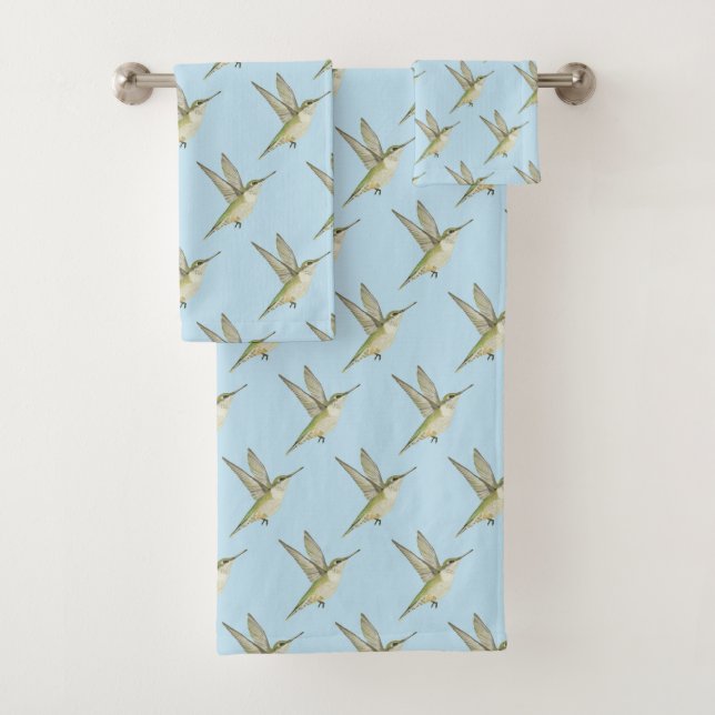 Hummingbird Bath Towel Set (Insitu)